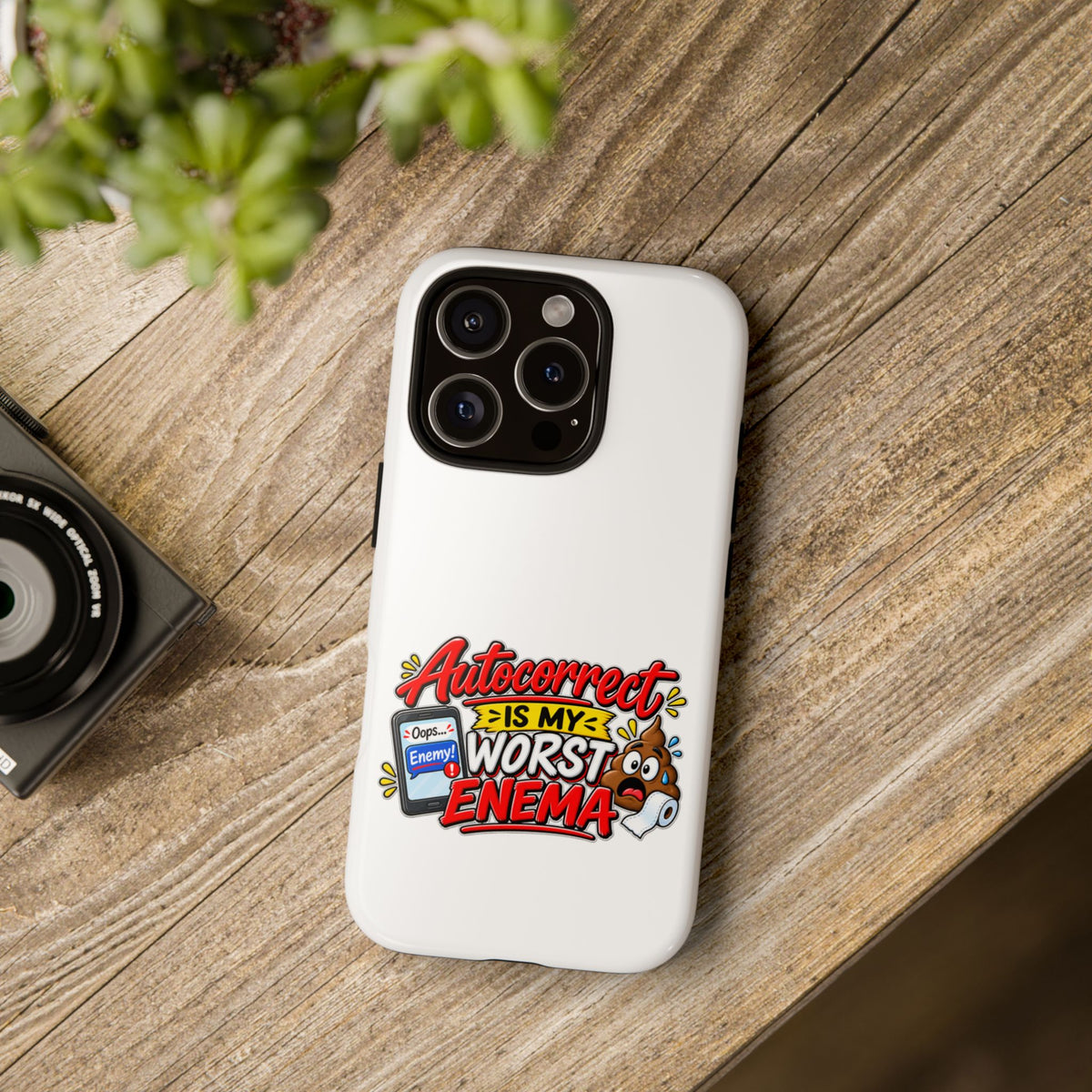 Phone Case — "Autocorrect Is My Worst Enema" Funny Novelty Protective Cover — The ClawMark Store